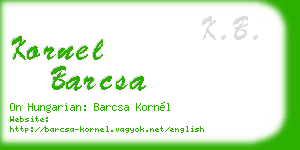 kornel barcsa business card