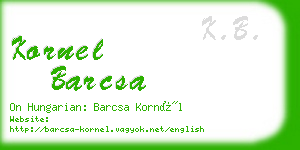 kornel barcsa business card